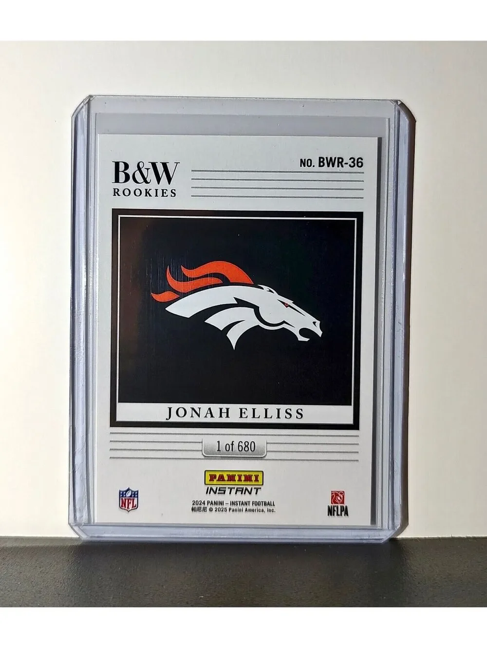 Jonah Elliss 2024 Panini NFL #36 Black & White Rookies Card Broncos 1 of 680